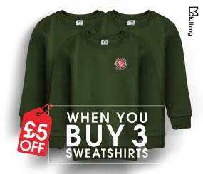3 Pack - Round Neck Sweatshirt - Bottle Green