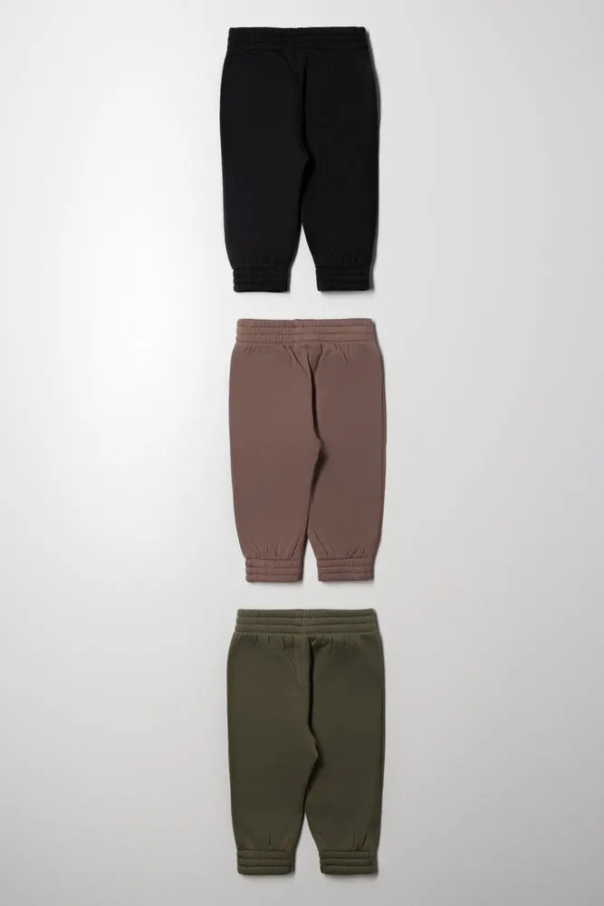 3 Pack Track Pants Green, Natural And Black
