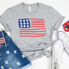 4th of July Flag Relaxed Fit T-Shirt