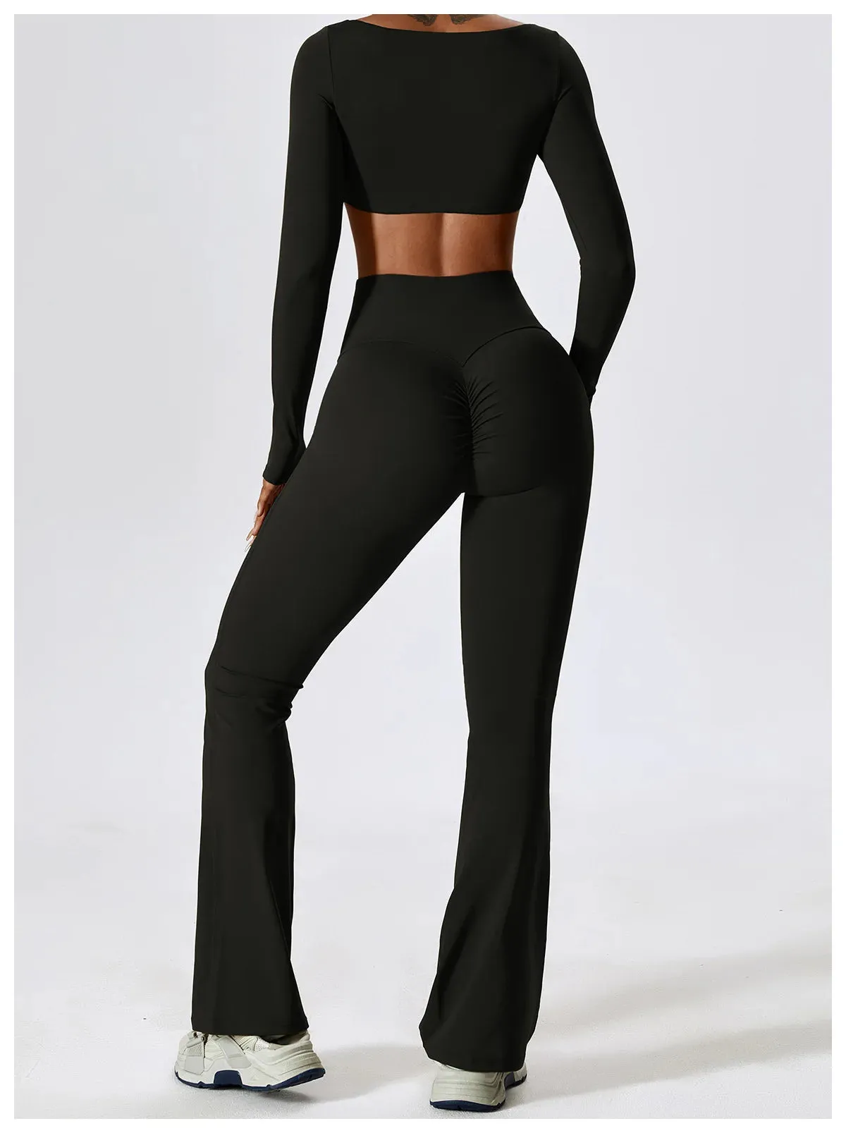 A&A Flexi Flare Scrunch Leggings & Long Sleeve Crop Top Set