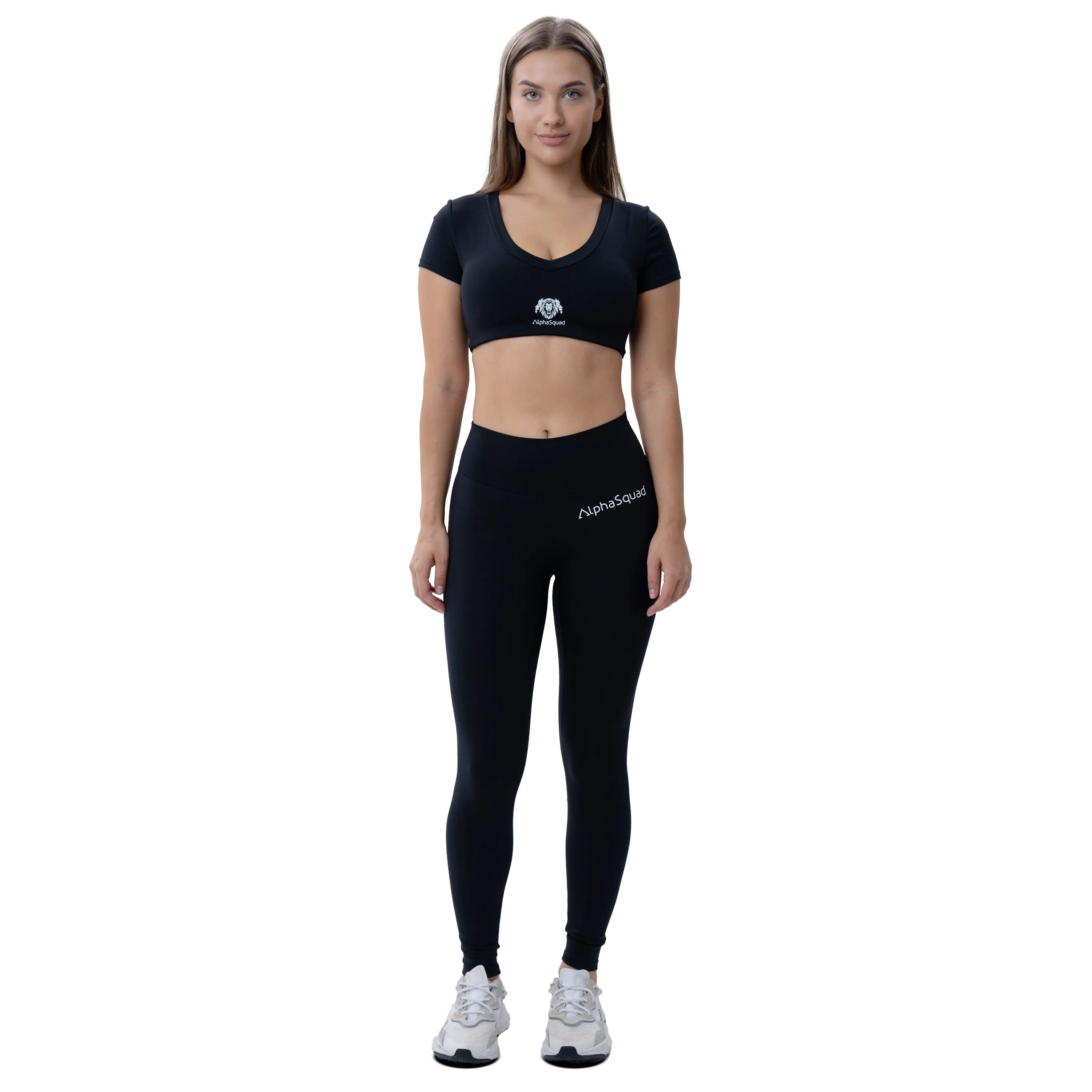 AlphaSquad Workout Sets for Women, Gym Outfits Brushed Fabric Seamless Crop Tank & High Waist Leggings Jump Suit Set