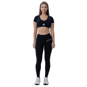 AlphaSquad Workout Sets for Women, Gym Outfits Brushed Fabric Seamless Crop Tank & High Waist Leggings Jump Suit Set
