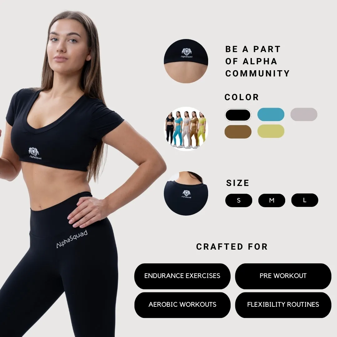 AlphaSquad Workout Sets for Women, Gym Outfits Brushed Fabric Seamless Crop Tank & High Waist Leggings Jump Suit Set