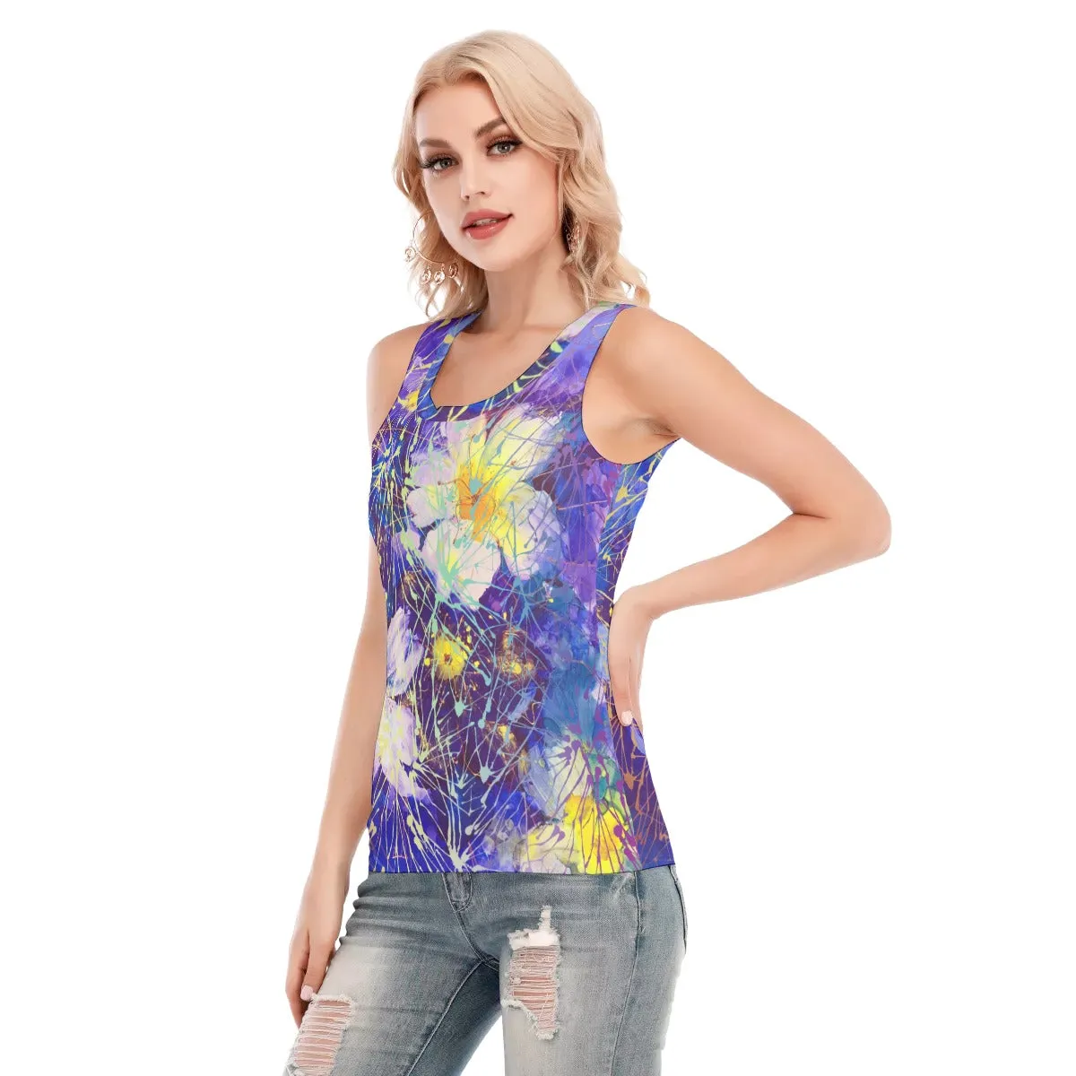 Art Flowers Tank Top up to 5 XL (FWS)