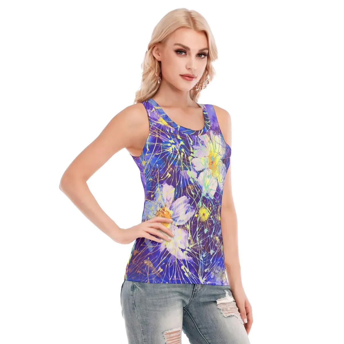 Art Flowers Tank Top up to 5 XL (FWS)