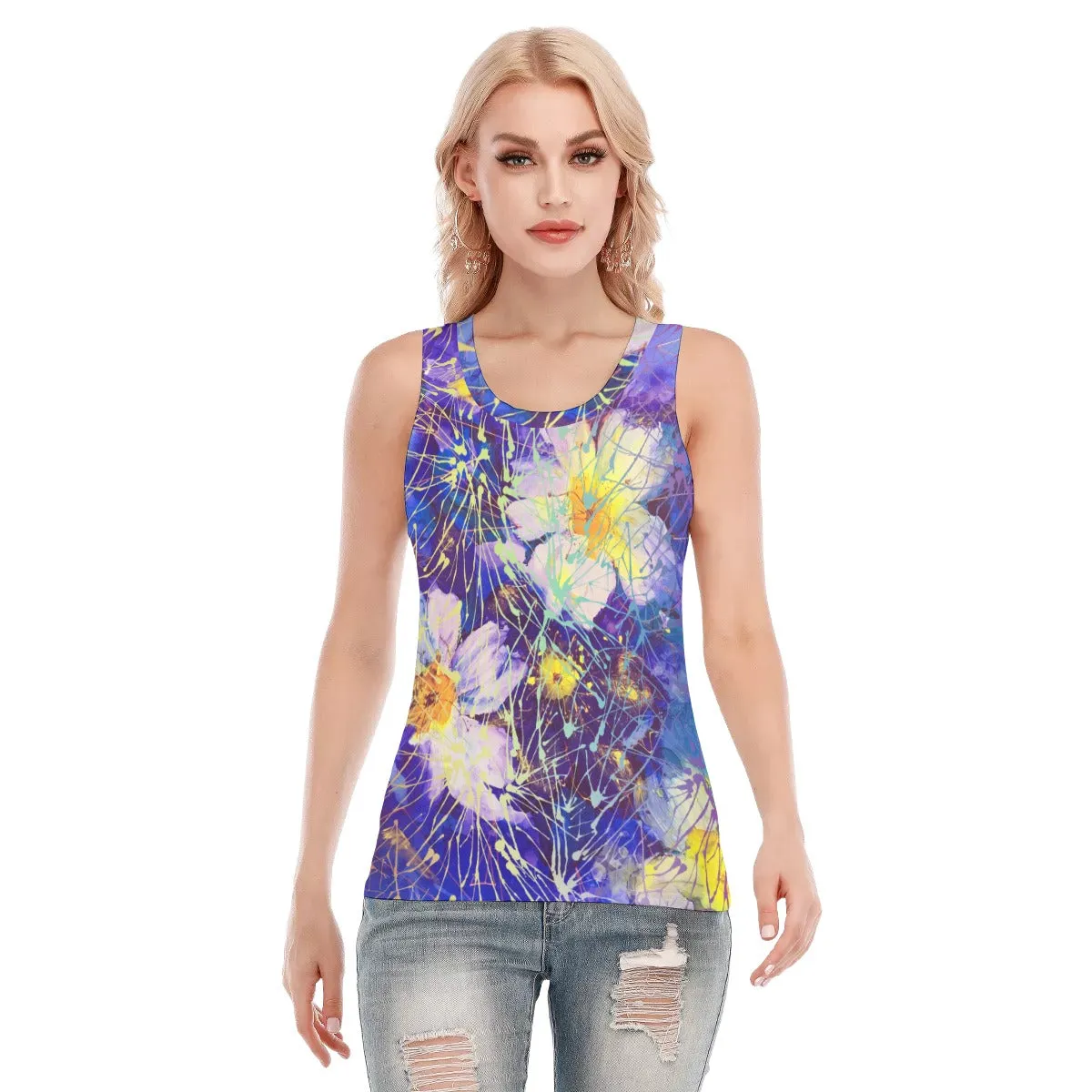Art Flowers Tank Top up to 5 XL (FWS)