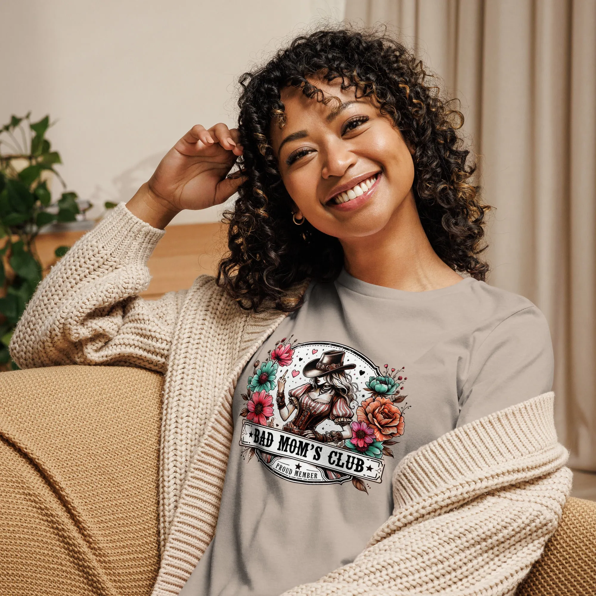 Bad Moms Club Women's Funny  Relaxed T-Shirt, Funny Gift For Mom