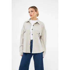 Beige Oversized Shacket