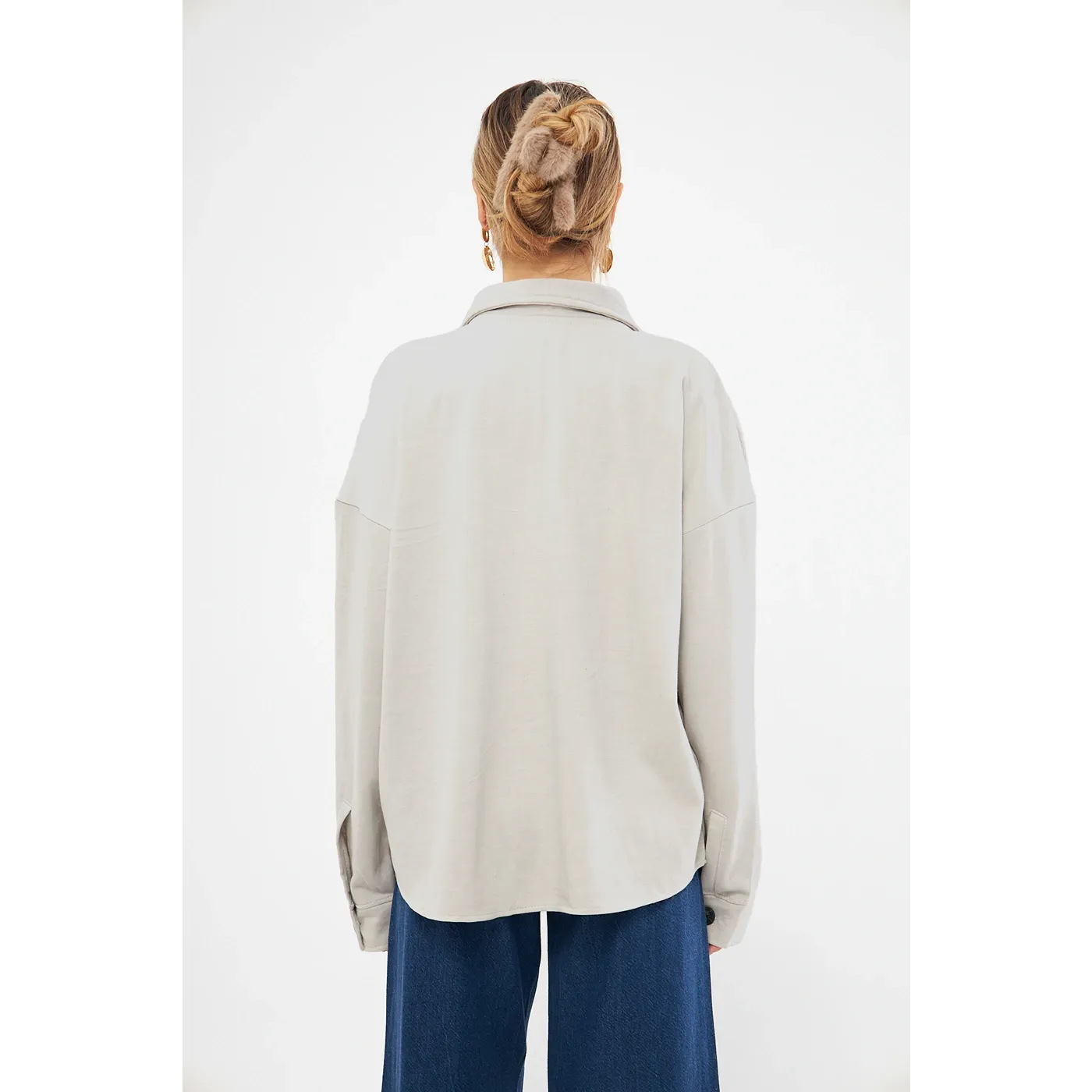 Beige Oversized Shacket