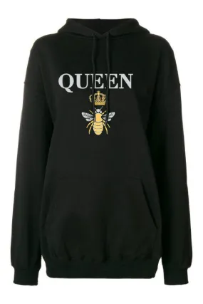 Black Queen B Oversized Hoodie