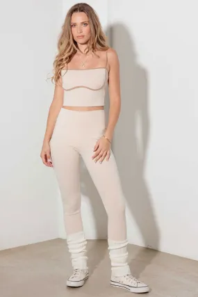 Blue Zone Planet |  Le Lis Ribbed Crop Cami and High Waist Brushed Leggings Set