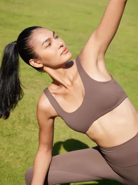 Coffee Backless Sports Bra