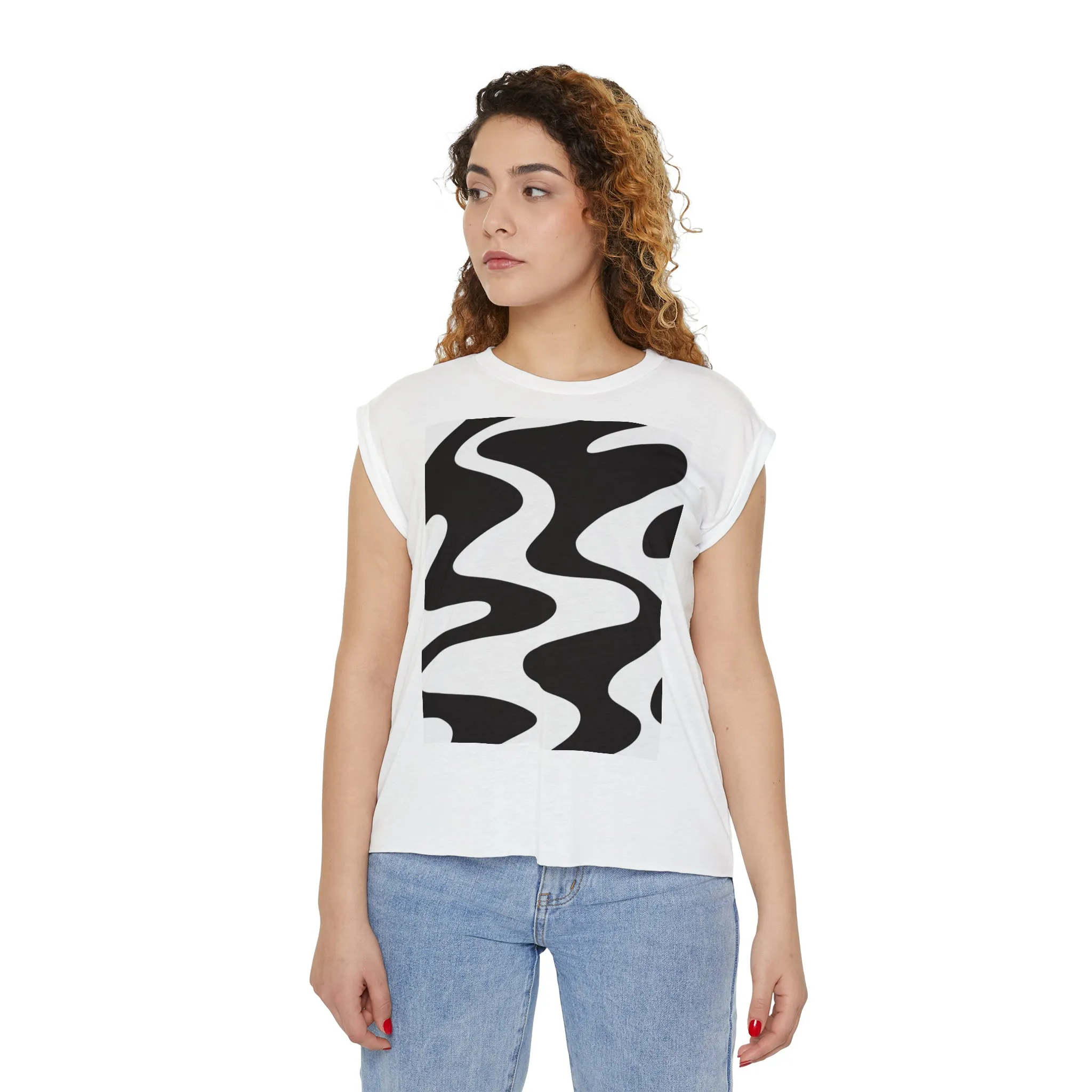 Copy of Women’s Flowy Rolled Cuffs Muscle Tee