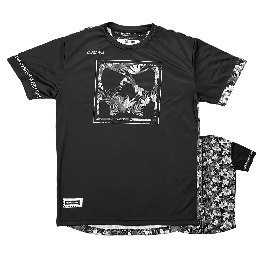 DryFit Tech T-Shirt - Tropical Skull (Grey)