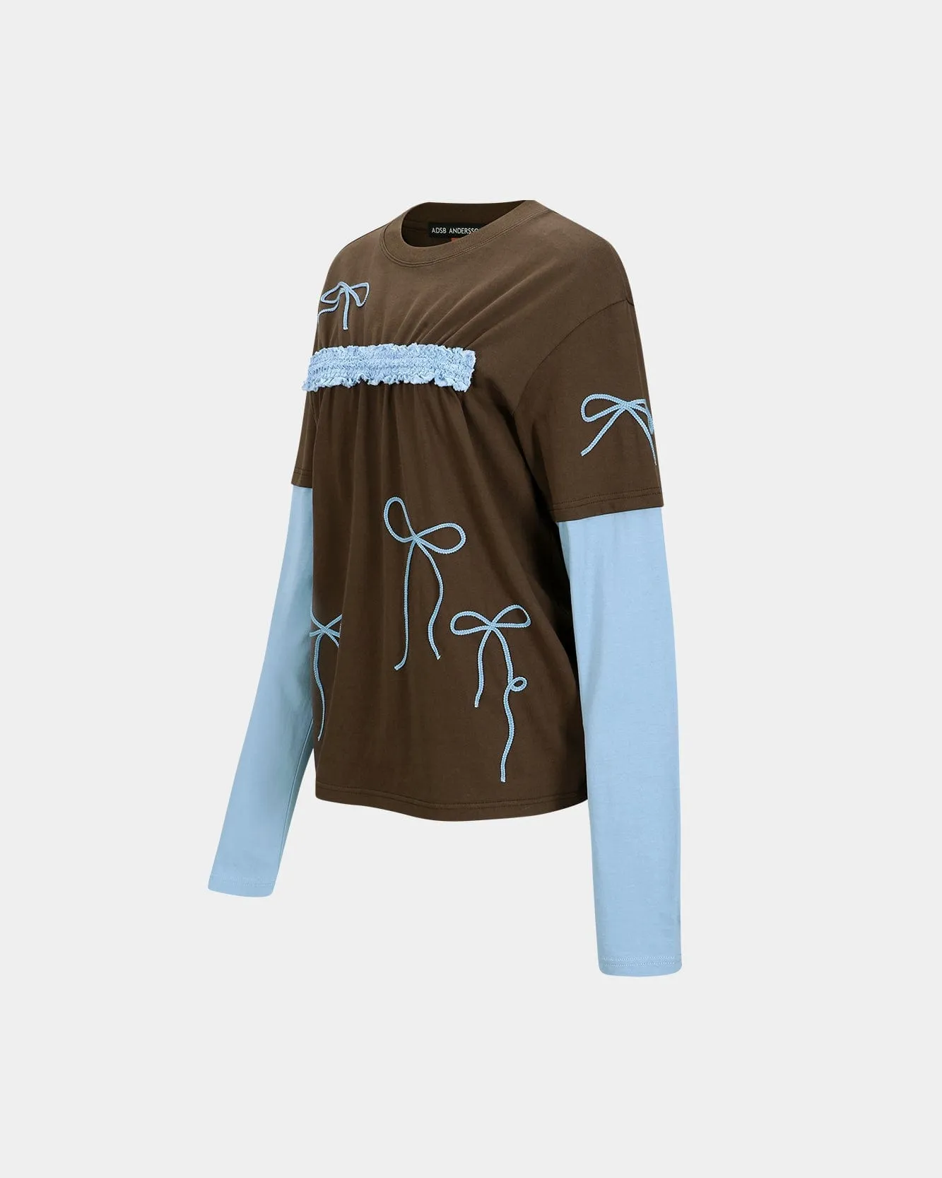 (ESSENTIAL) FRILL T-SHIRTS atb1209w(BROWN)