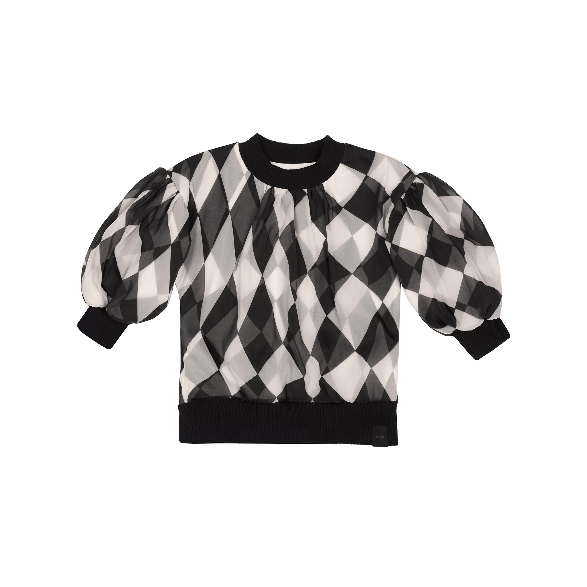 Girls Organza & Terry Sweatshirt l Black