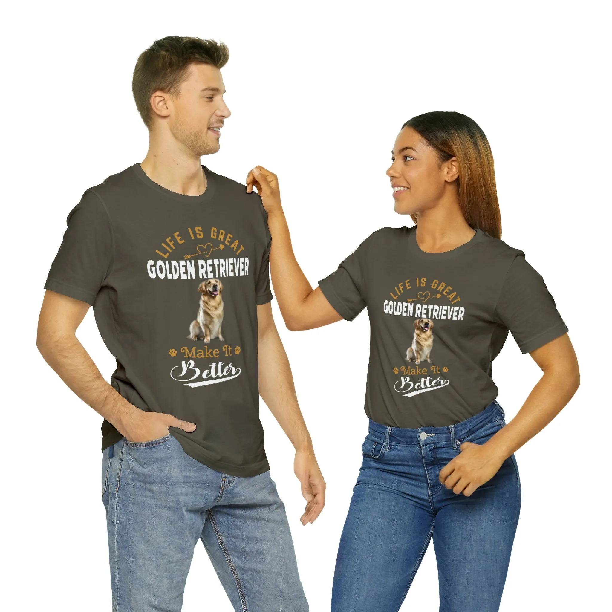 Golden Retriever T-shirt | Dog kennel T-shirt | Custom printing | Unisex gift Vintage tees | Life is Great