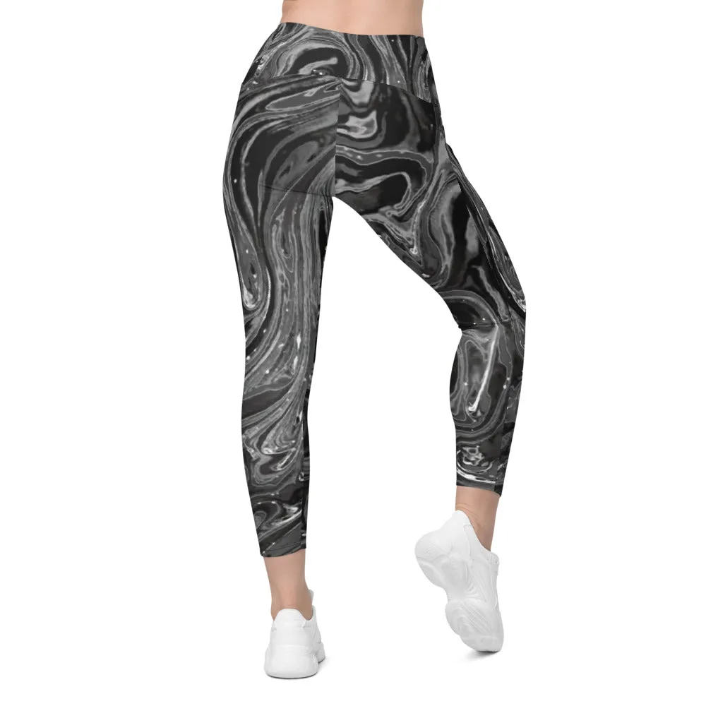 Grey Swirl Leggings with Pockets