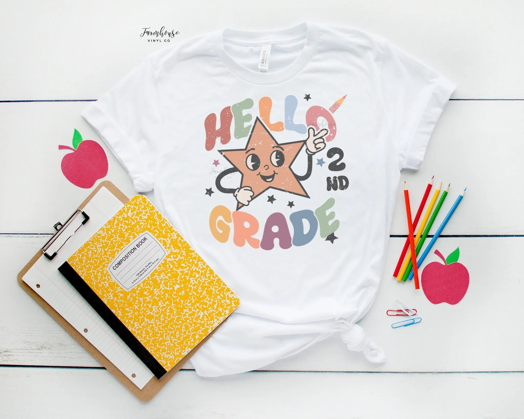Hello Third Grade Retro Star Shirt