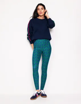 High Waist Pocket Leggings-Green Tambourine, Falling Geo