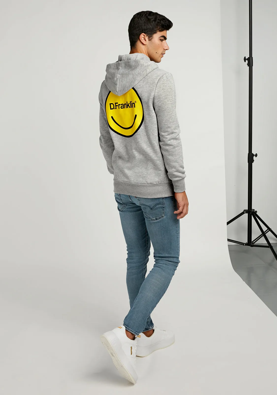 Hoodie Smiley Grey
