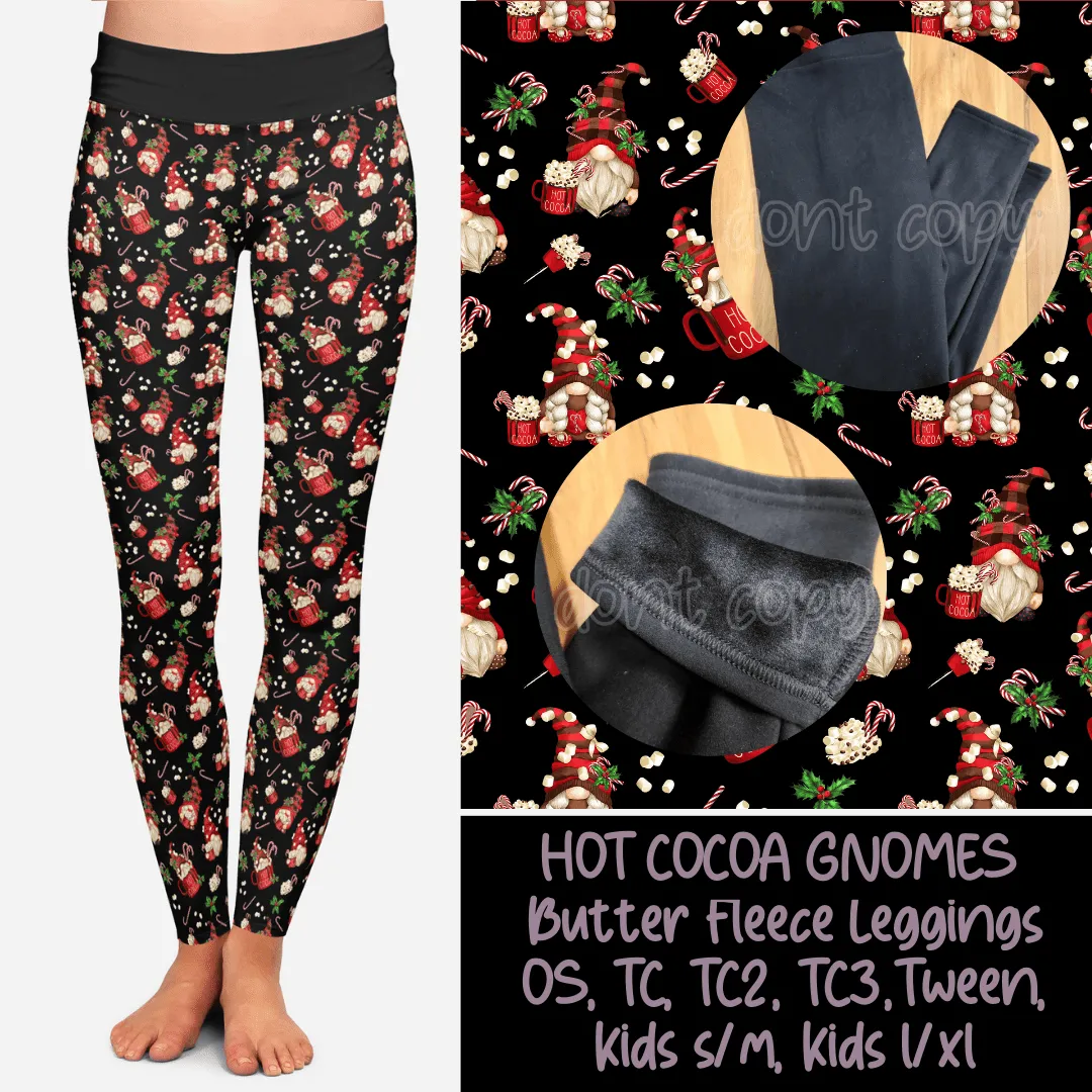 HOT COCOA GNOMES - BUTTER FLEECE LINED LEGGINGS