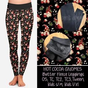 HOT COCOA GNOMES - BUTTER FLEECE LINED LEGGINGS