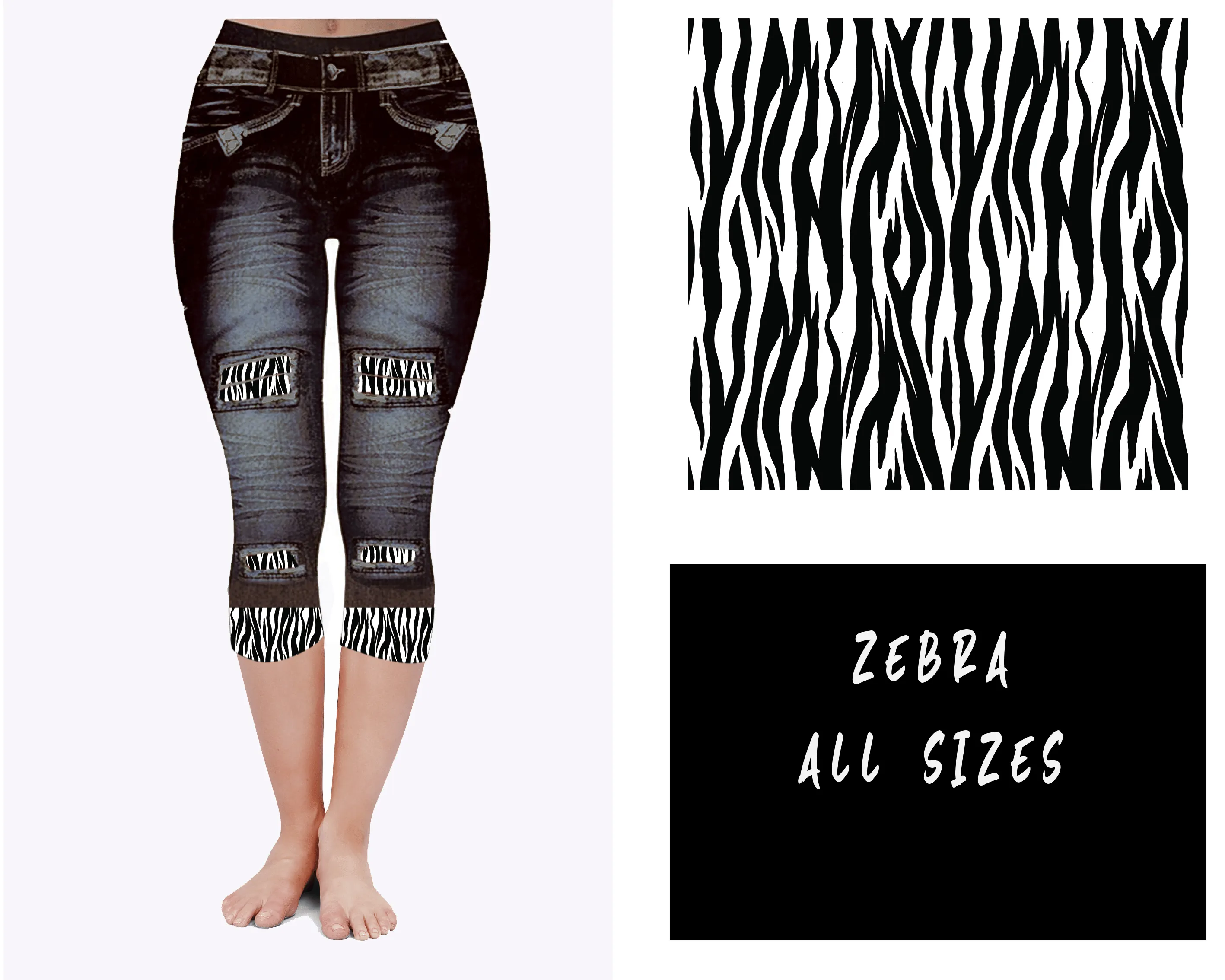 LEGGING JEAN RUN-ZEBRA (ACTIVE BACK POCKETS)