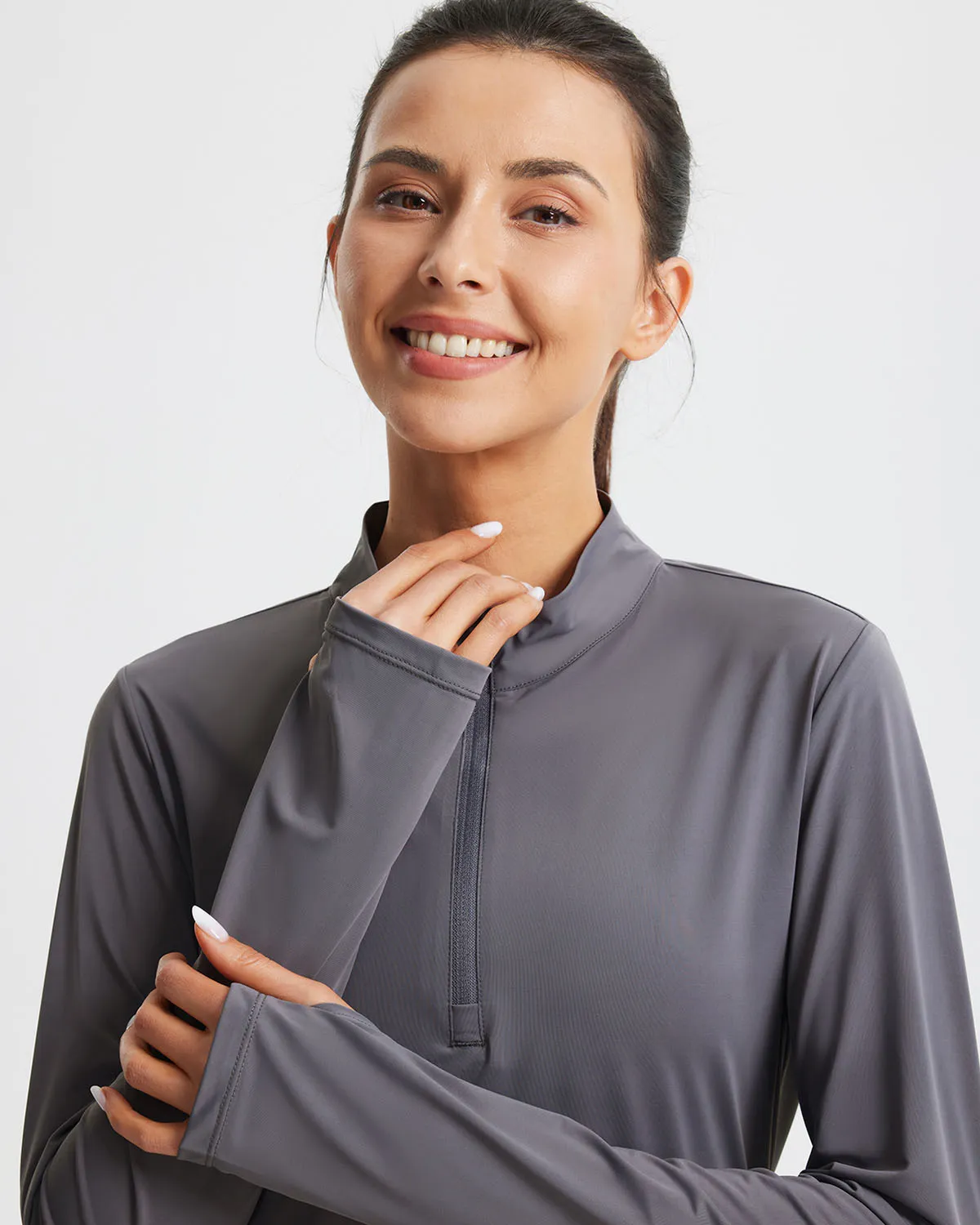 Libin Women's Half Zip Long Sleeve Workout Shirts