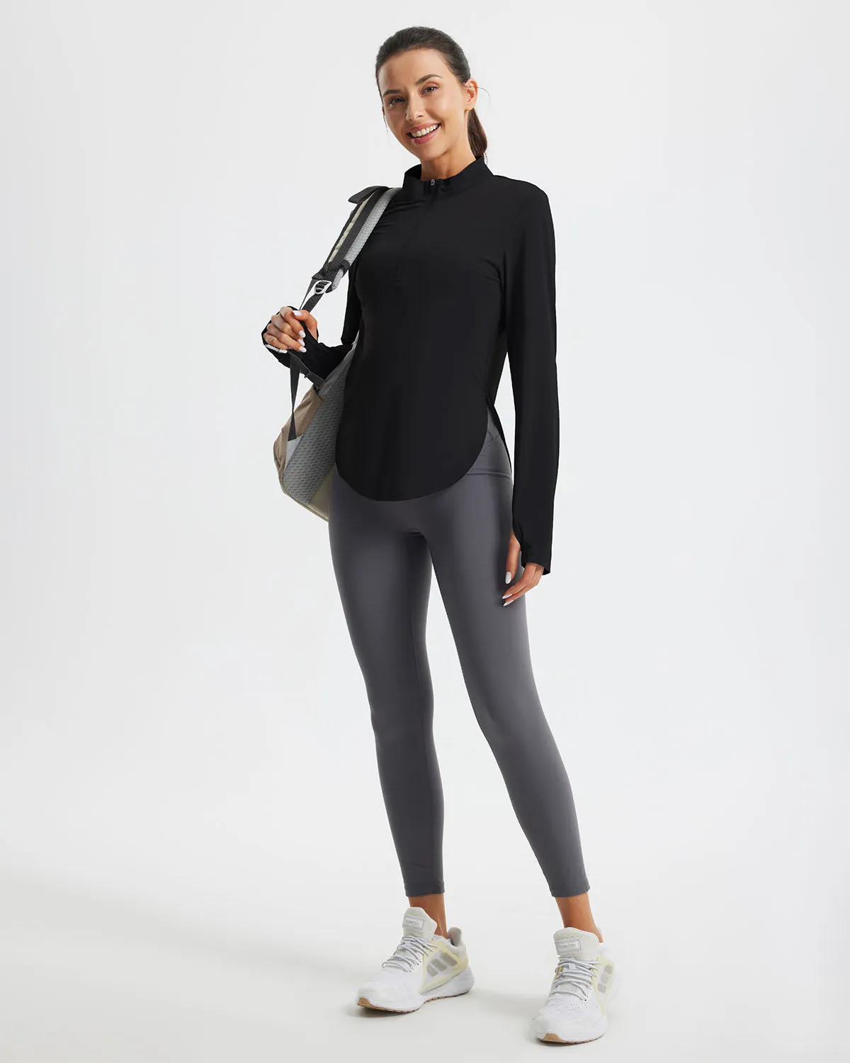 Libin Women's Half Zip Long Sleeve Workout Shirts