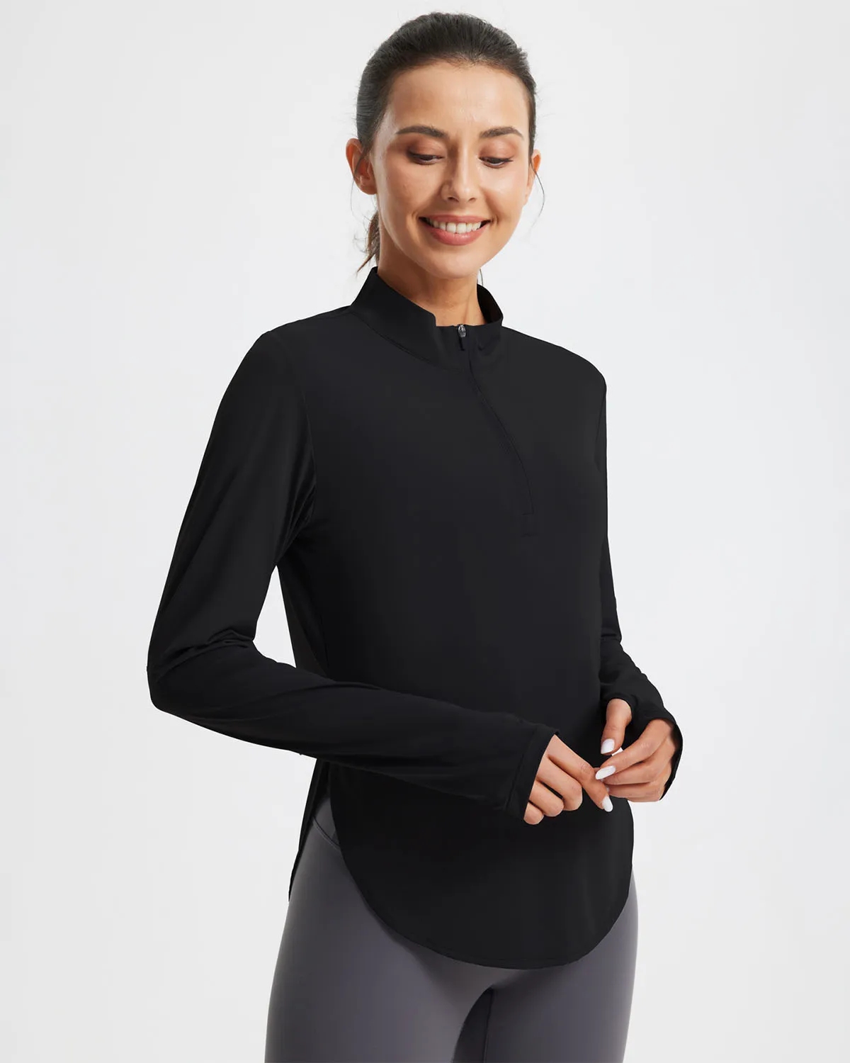 Libin Women's Half Zip Long Sleeve Workout Shirts