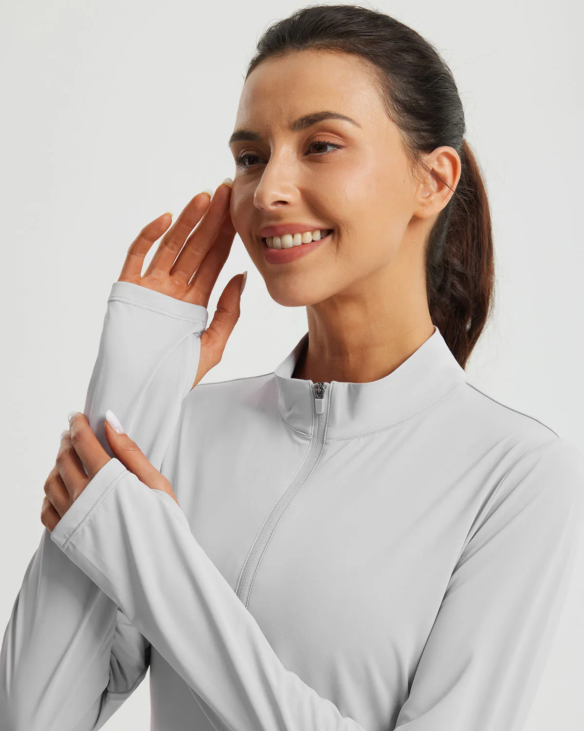 Libin Women's Half Zip Long Sleeve Workout Shirts