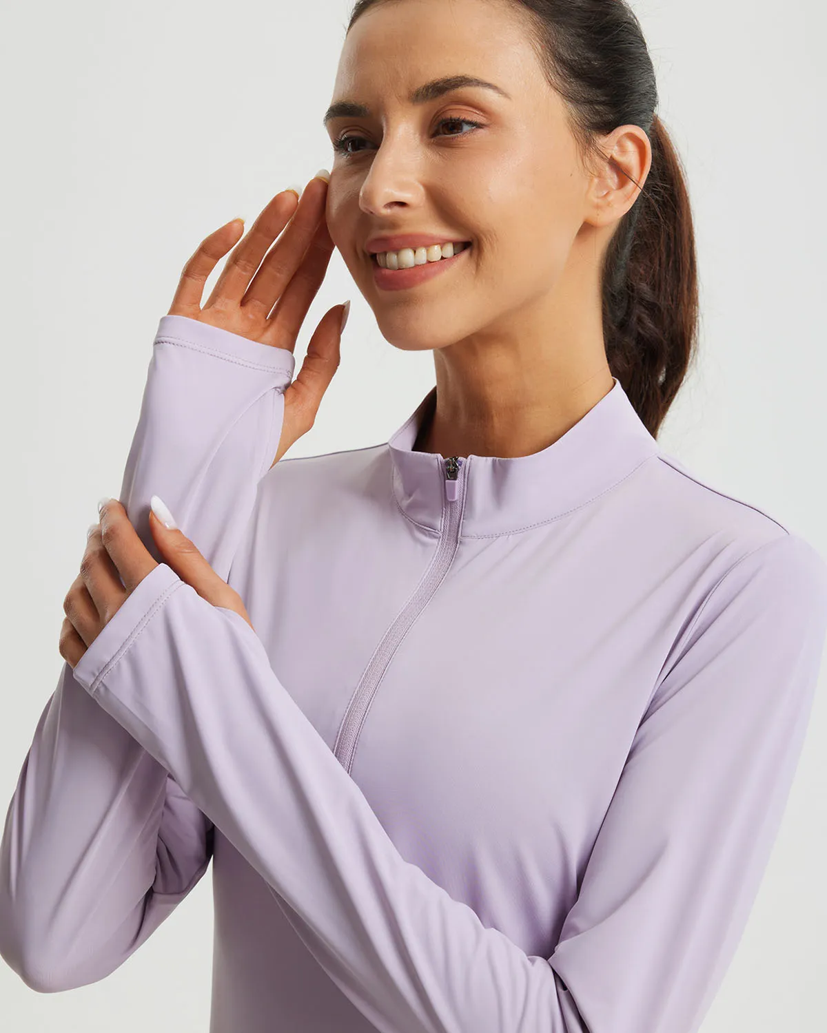 Libin Women's Half Zip Long Sleeve Workout Shirts