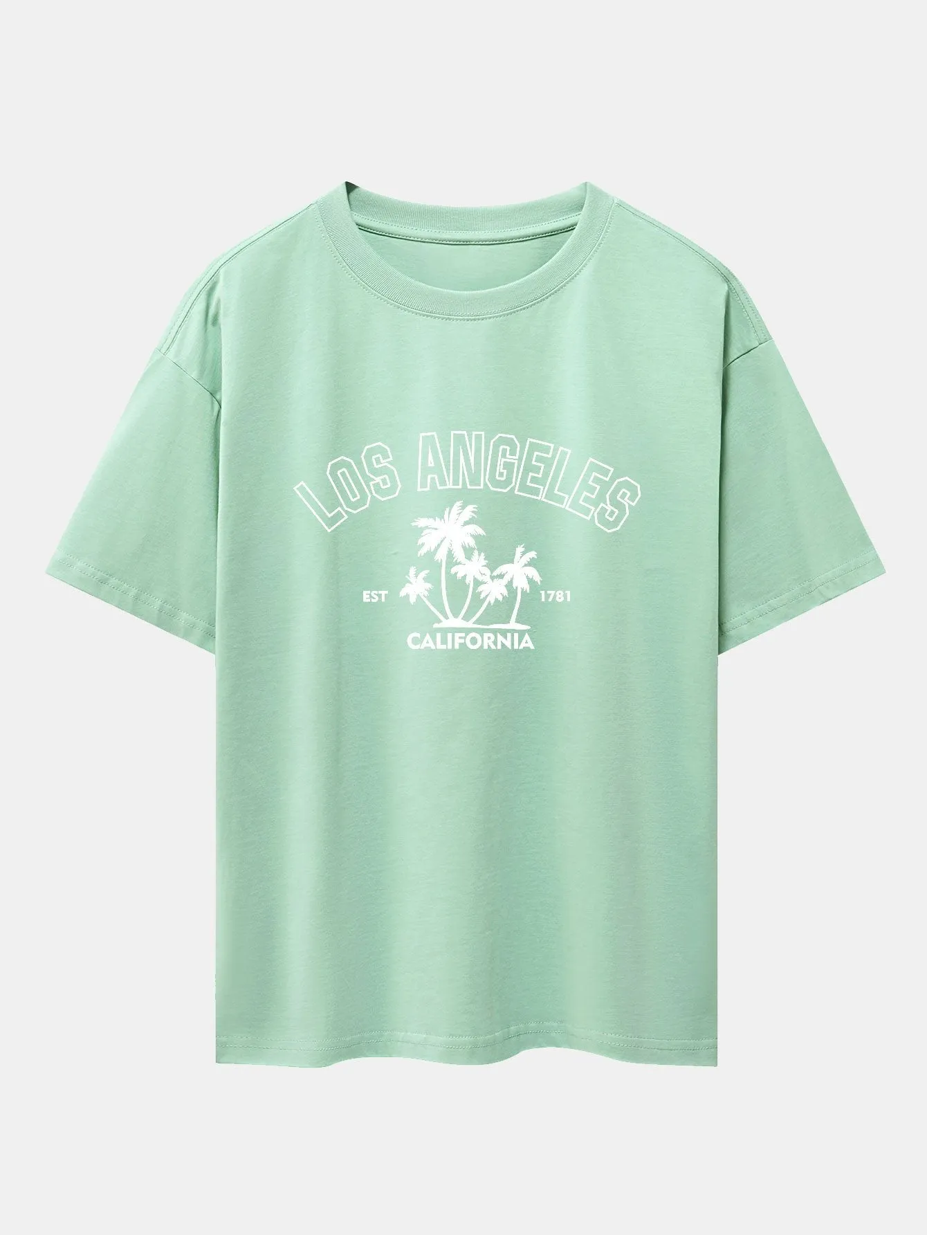 Los Angeles Palms Print Heavy Weight Oversize T-Shirt