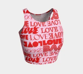 Love Print Athletic Crop Top