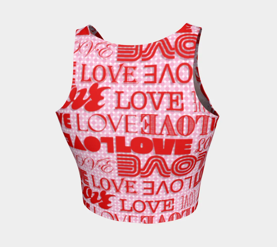 Love Print Athletic Crop Top