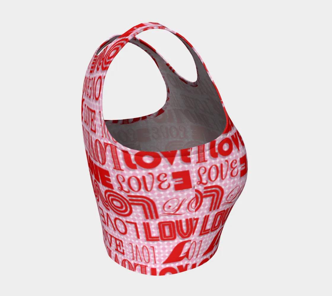 Love Print Athletic Crop Top