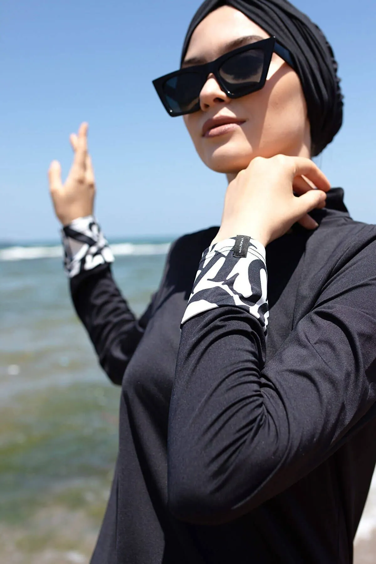 Lycra Black Burkini Modest Swimwear 1977