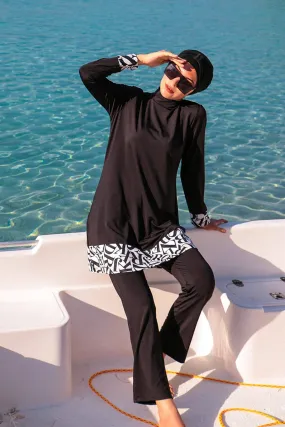 Lycra Black Burkini Modest Swimwear 1977