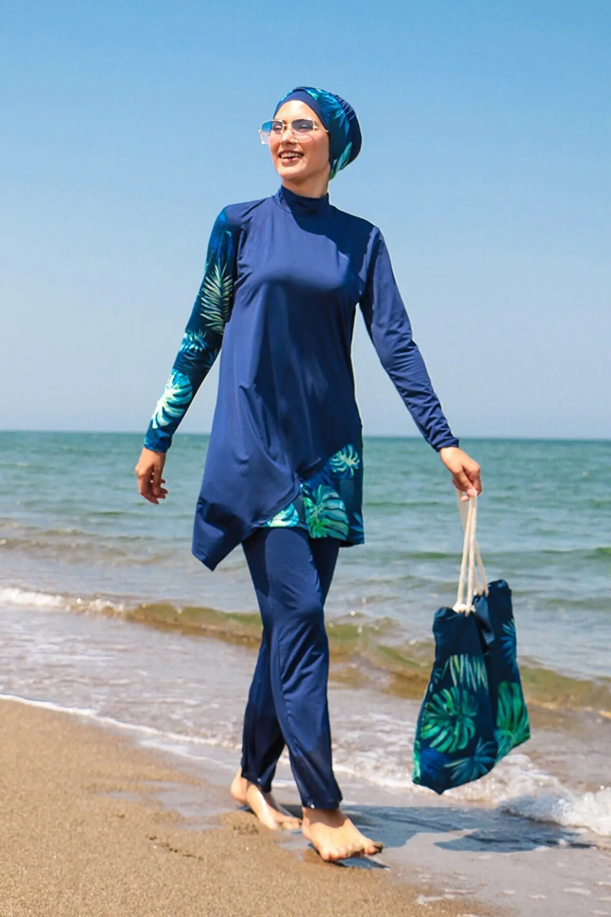 Lycra Navy Burkini Modest Swimwear M2125