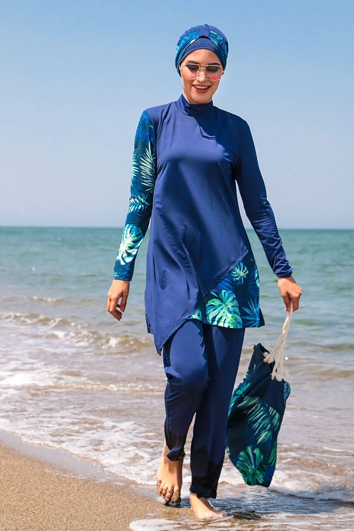 Lycra Navy Burkini Modest Swimwear M2125