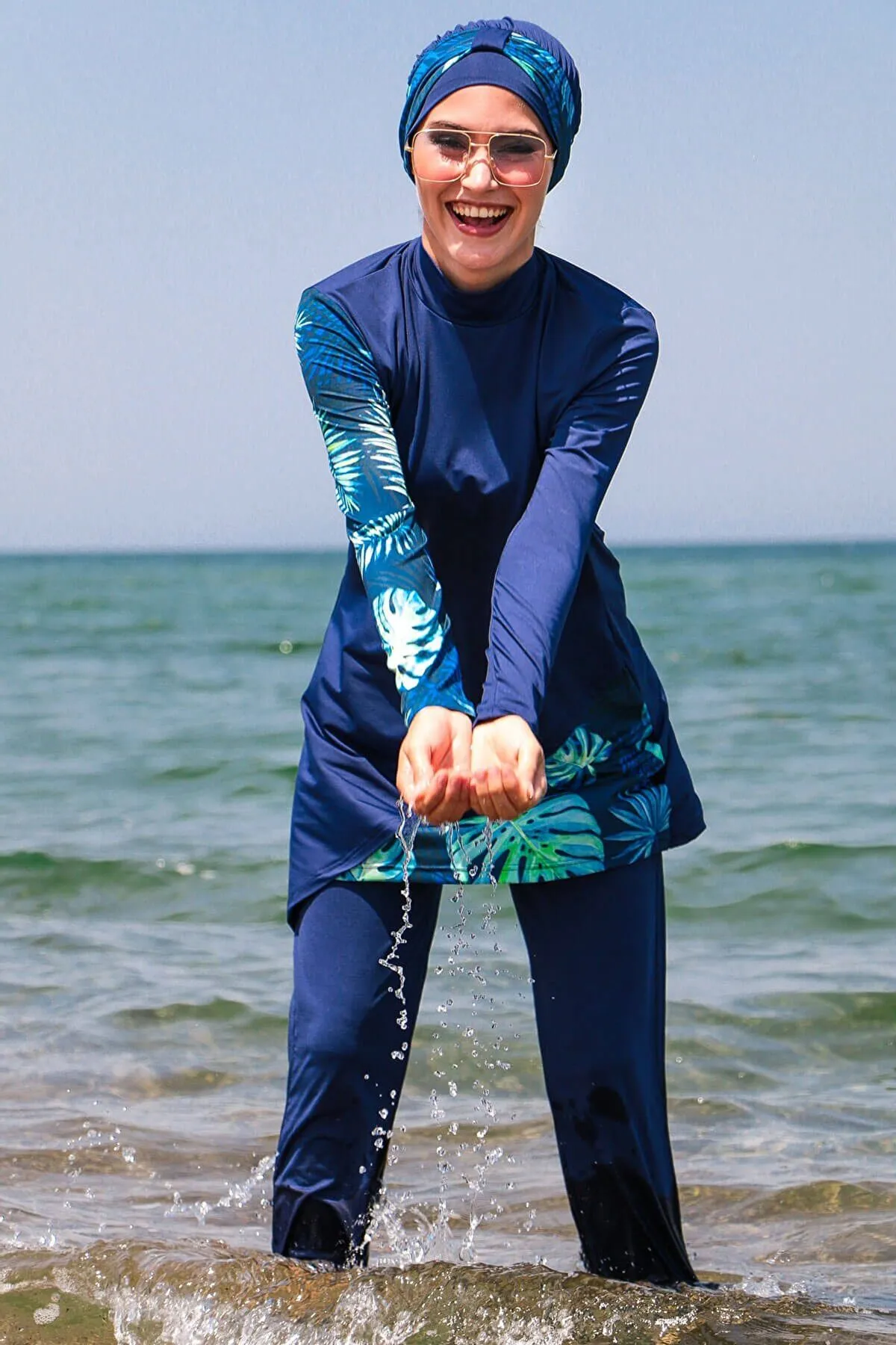 Lycra Navy Burkini Modest Swimwear M2125