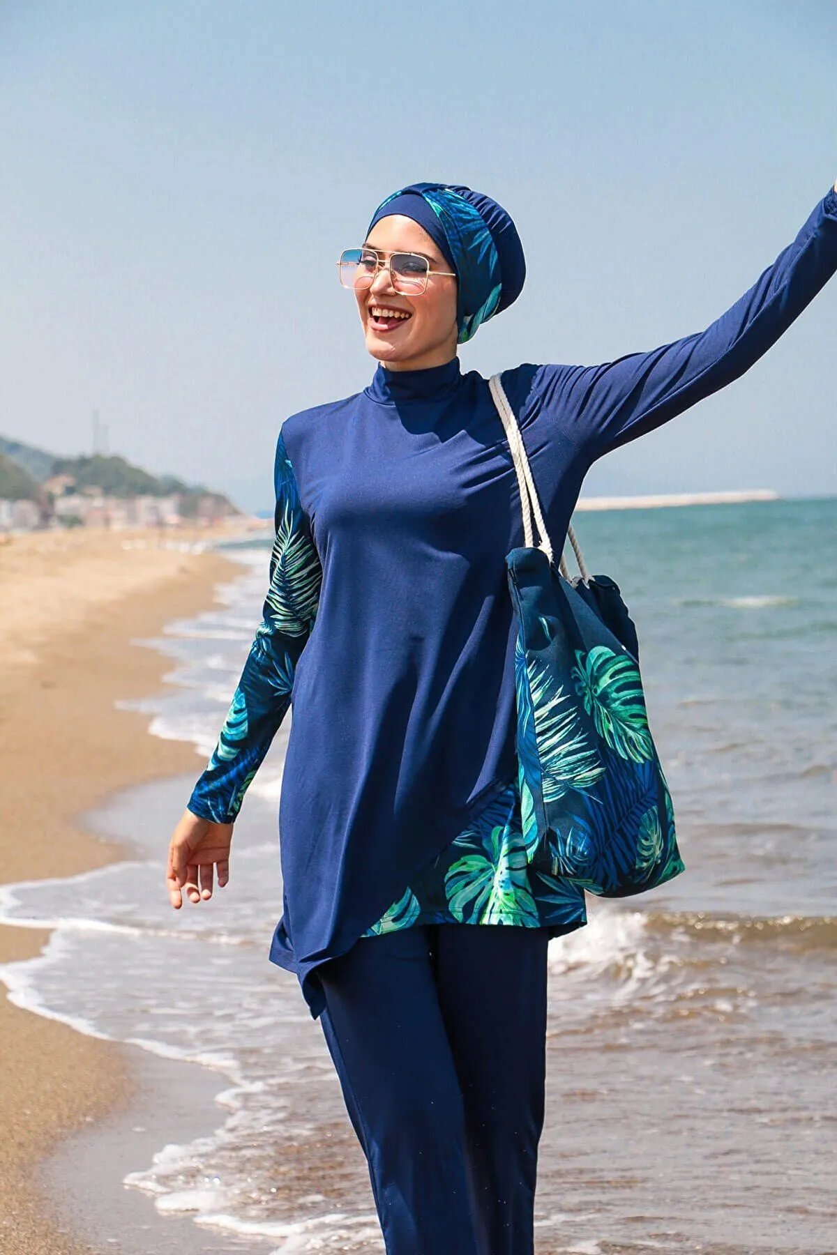 Lycra Navy Burkini Modest Swimwear M2125