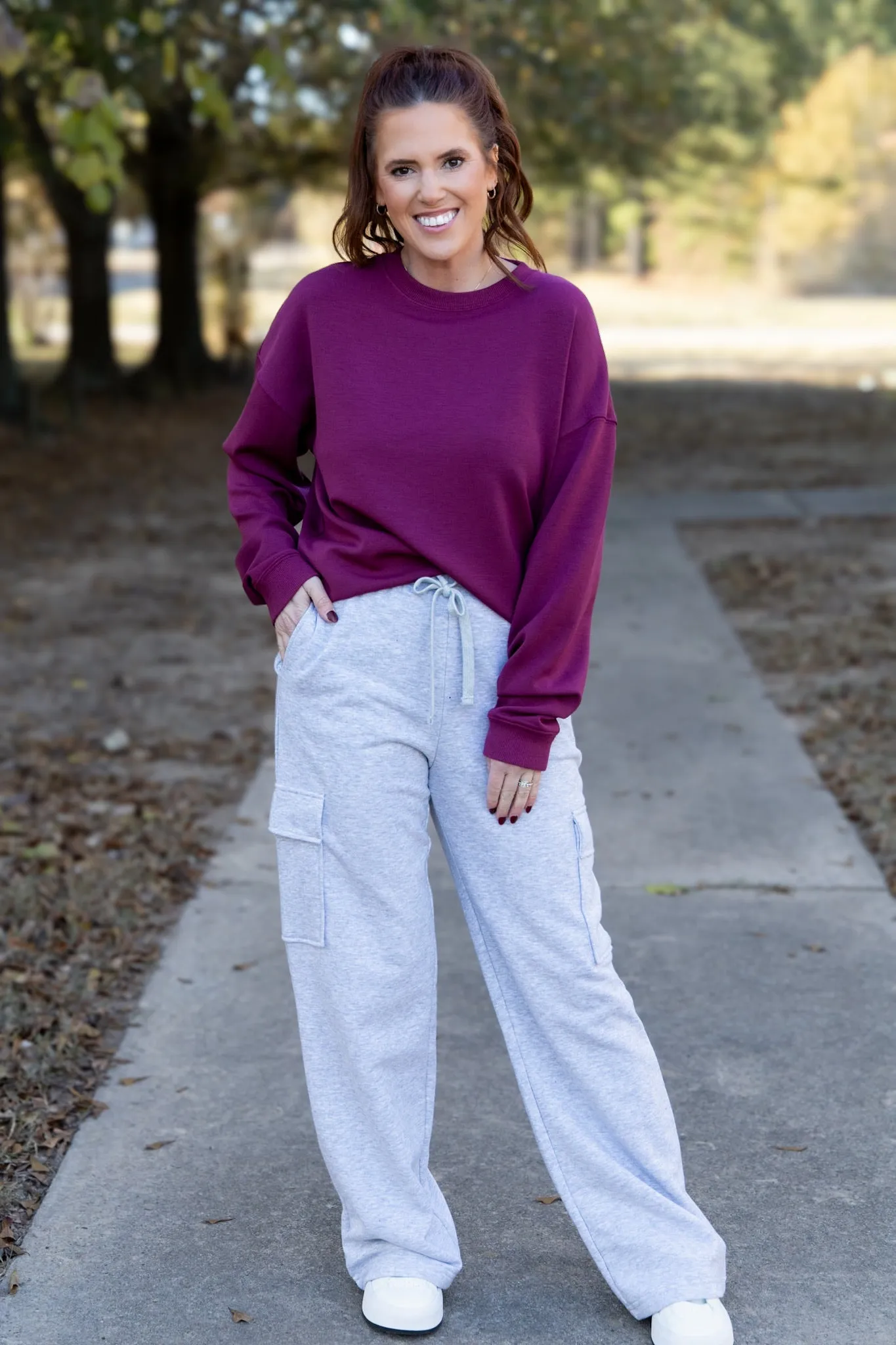 Martina Oversized Crewneck - Purple Potion