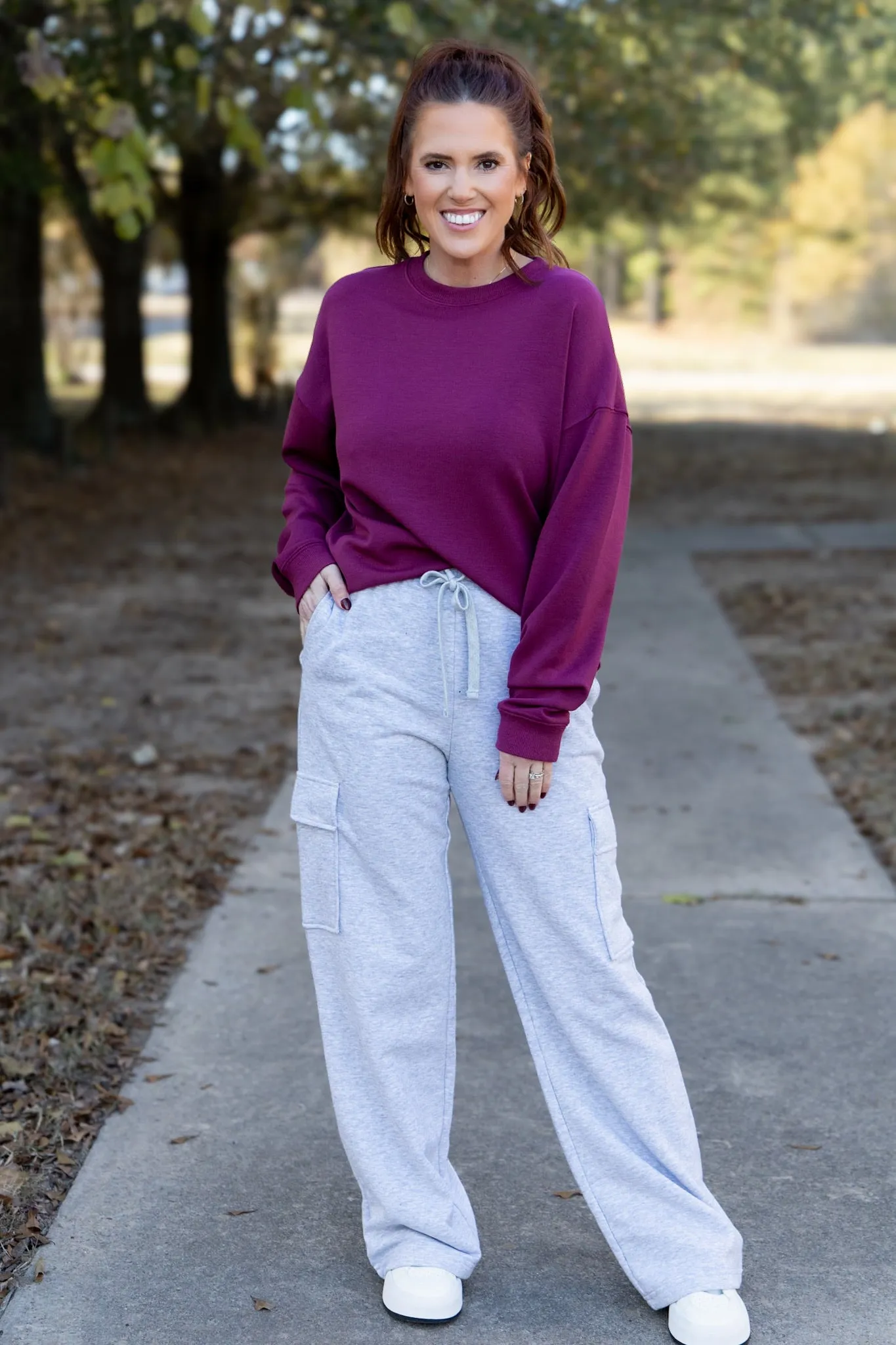 Martina Oversized Crewneck - Purple Potion