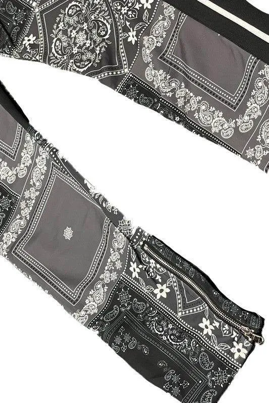Mens Paisley Bandana Print Track Pants