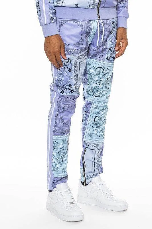 Mens Paisley Bandana Print Track Pants