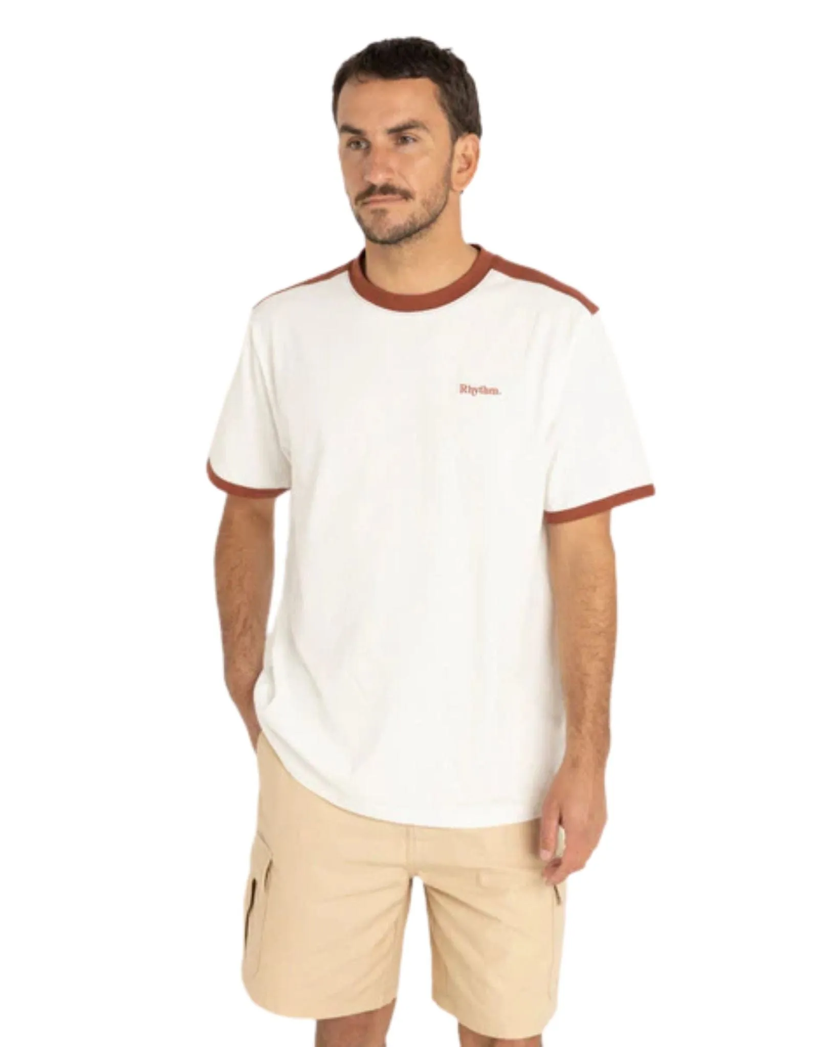 Mens Ringer Ss T-Shirt - Rust