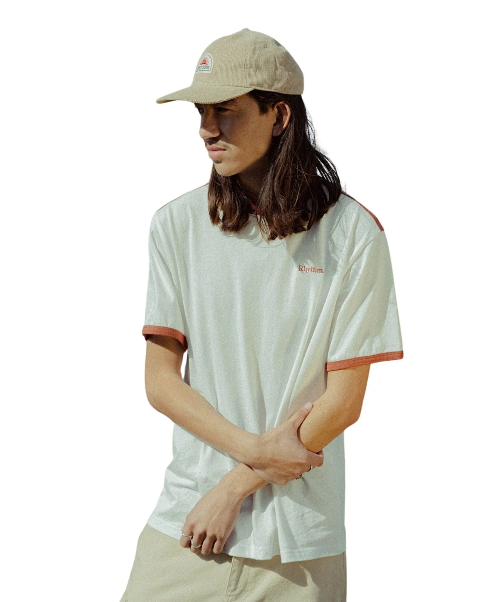 Mens Ringer Ss T-Shirt - Rust