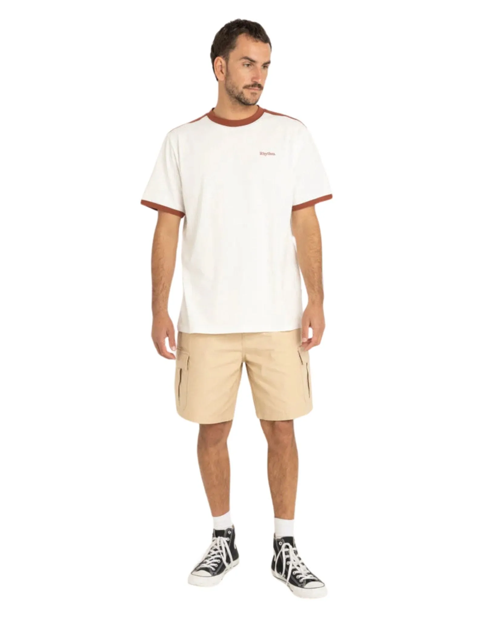 Mens Ringer Ss T-Shirt - Rust
